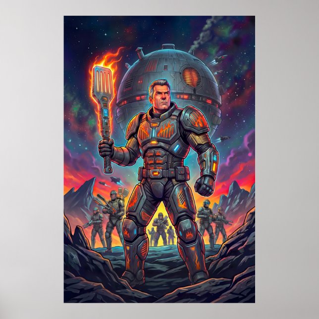 Affiche Bande dessinée de science-fiction amusante Alien G (Devant)