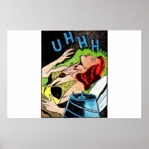 Affiche Bande dessinée d'horreur d'âge d'or   bande dessin