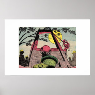 Affiche Bande dessinée d'horreur d'âge d'or   bandes dessi