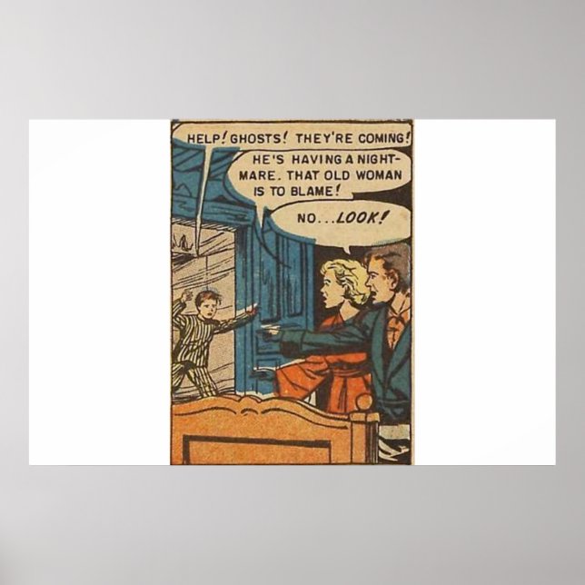 Affiche Bande dessinée d'horreur d'âge d'or | BD Vintage 1 (Devant)