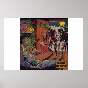 Affiche Bande dessinée d'horreur d'âge d'or  les années 70