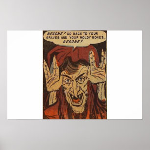 Affiche Bande dessinée d'horreur d'âge d'or   livres de ba