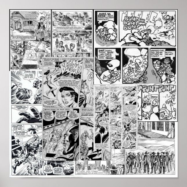 Affiche Bande dessinée en blanc (Devant)