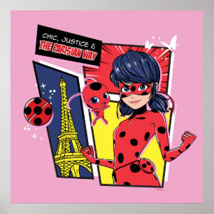 Affiche Bande dessinée Miraculaire Ladybug Parisienne