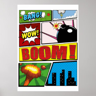 Affiche Bande dessinée polices de dessins animés!