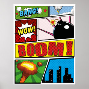 Affiche Bande dessinée polices de dessins animés!