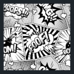 Affiche Bande dessinée Pop Art noir et blanc<br><div class="desc">Comic Book Pop Art Black and White Anime Cartoon Comic Fiction Manga</div>