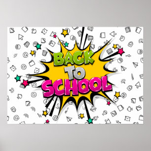 Affiche Bande dessinée Pop Art pour la rentrée scolaire
