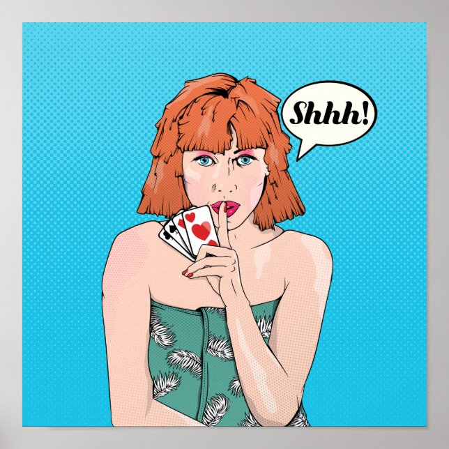 Affiche Bande dessinée style poker triche (Devant)