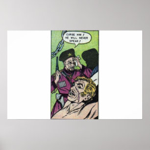 Affiche Bande dessinée vintage d'horreur   60s Bande dessi