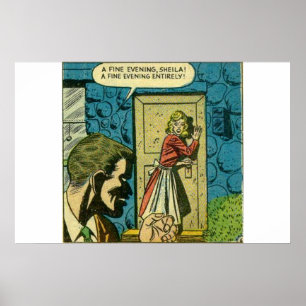 Affiche Bande dessinée vintage d'horreur   âge d'or