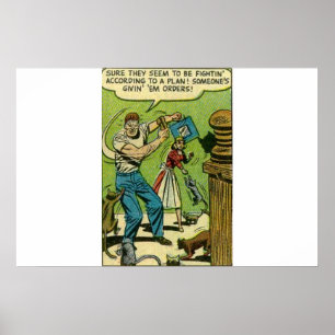 Affiche Bande dessinée vintage d'horreur   âge d'or 1950