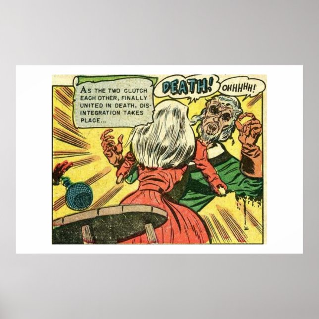 Affiche Bande dessinée vintage d'horreur | ancien, classiq (Devant)