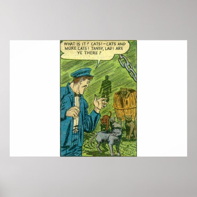 Affiche Bande dessinée vintage d'horreur | Ancienne bande  (Devant)