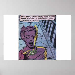 Affiche Bande dessinée vintage d'horreur des années 1970  