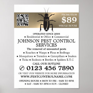 Affiche Bande d'or - Cockroach noir - Lutte antiparasitair