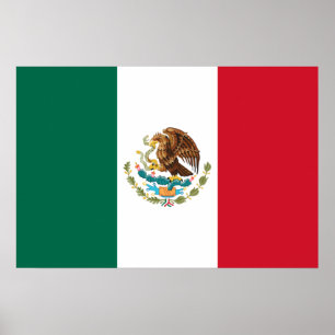 Affiche Bandera de Mexico Drapeau national Mexicanos