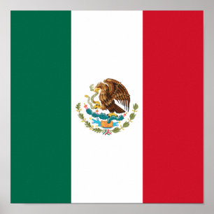 Affiche Bandera de Mexico Drapeau national Mexicanos