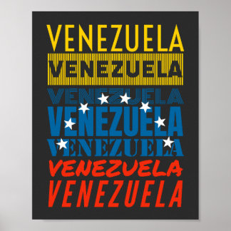 Affiche Bandera de Venezuela hecha de la palabra Venezuela