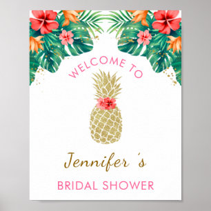 Affiche Banderole de Bienvenue Mariage Rose Paillettes Ana