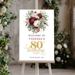Affiche Banderole de bienvenue pour 80e anniversaire aux m