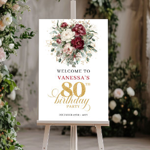 Affiche Banderole de bienvenue pour 80e anniversaire aux m