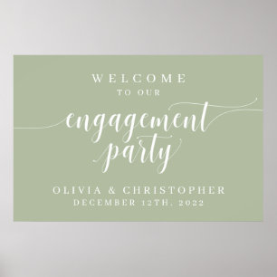Affiche Banderole de Bienvenue pour une Fête de Fiançaille