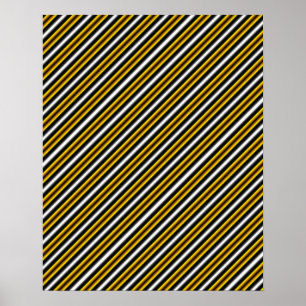 Affiche Bandes arc-en-ciel blanc jaune