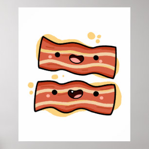 Affiche Bandes Bacon Cute Kawaii