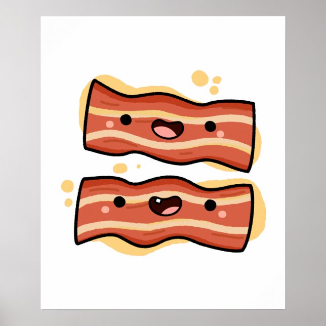 Affiche Bandes Bacon Cute Kawaii (Devant)