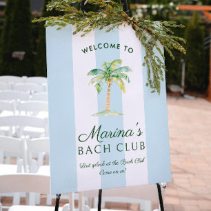 Affiche Bandes Bleues Club de Bach Palm Beach Bienvenue