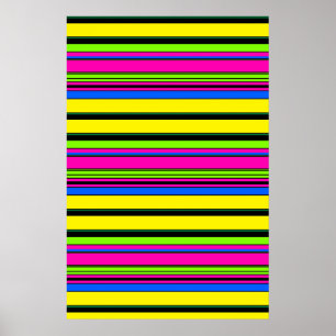 Affiche Bandes colorées jaunes mignonnes