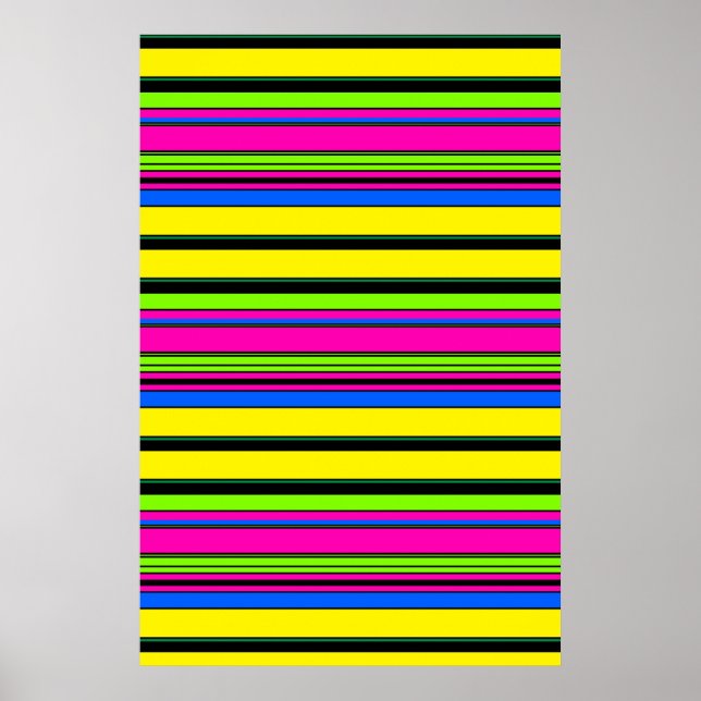 Affiche Bandes colorées jaunes mignonnes (Devant)