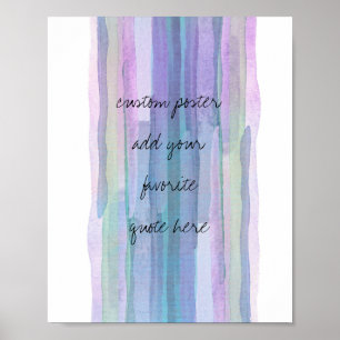 Affiche Bandes d'aquarelle bleu abstrait ajouter votre dev