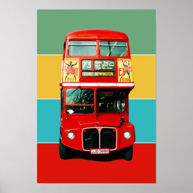 Affiche Bandes de bus Retro London (Devant)