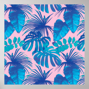 Affiche Bandes de papier numérique tropicale étoiles