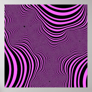 Affiche Bandes de zèbre rose