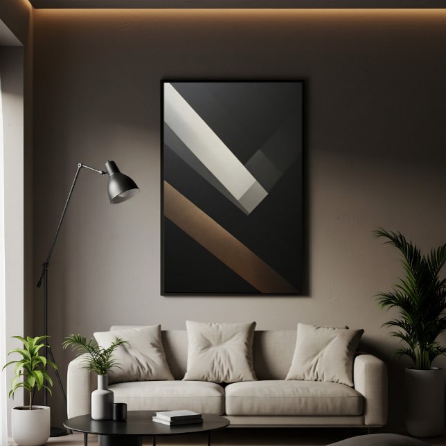 Affiche Bandes diagonales géométriques abstraites minimali (Créateur téléchargé)