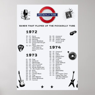 Affiche Bandes - Piccadilly Tube 1972 1973 1974