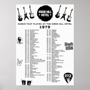 Affiche Bandes Qui Ont Joué Au Knob Hill Hotel 1979