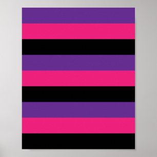 Affiche Bandes rose violet noir jolie