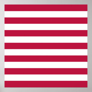 Affiche Bandes rouges et blanches