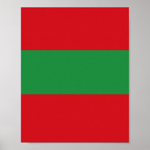 Affiche Bandes rouges et vertes