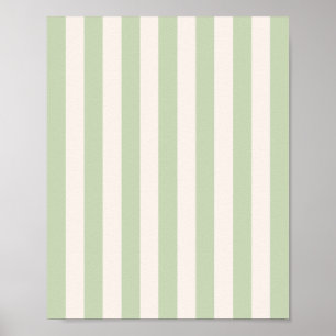 Affiche Bandes Vertes Pastel Vert