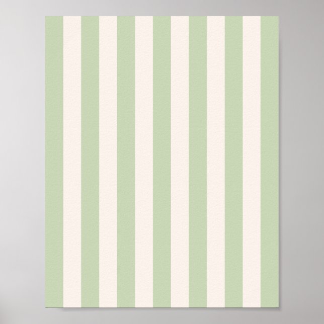 Affiche Bandes Vertes Pastel Vert (Devant)