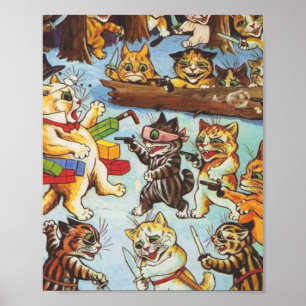 Affiche Bandits De Kitten Par Louis Wain