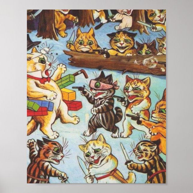 Affiche Bandits Kitten De Louis Wain (Devant)