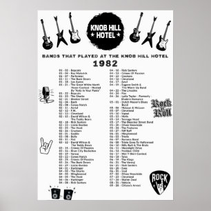 Affiche Bands That Played At The Knob Hill Hotel 1982