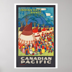 Affiche Banff Alberta Canada Jours Indiens du Pacifique Ca