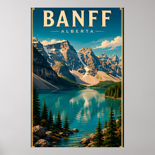 Affiche 🏔️ Banff Alberta Lac de montagne (Devant)